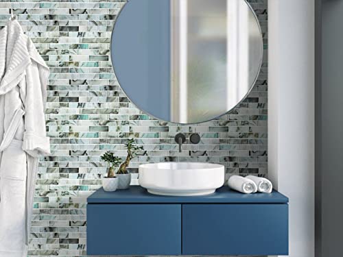 Self-Adhesive Kitchen Backsplash, 10-Sheet Peel And Stick Back Splash Marble Look Decorative Tiles 12"X12" #TOP6