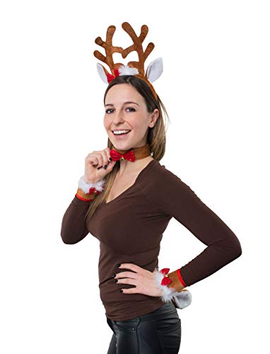 TrendClub100® Décoration de Noël X-Mas, Polyester, Diadème Renne (Marron) Cover