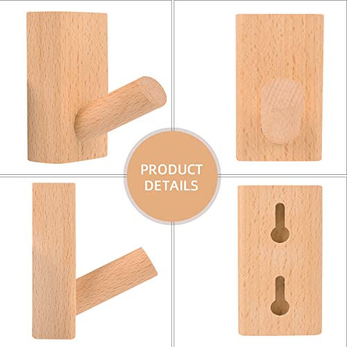 Gdtoolmmy Wood Hooks,Wooden Coat Hooks Wall Mounted,Decorative Backpack Towels Hanger, Hat Hooks For Wall Heavy Duty Hooks (Beech Wood,5Pack) #TOP5
