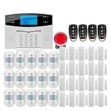 Manhj Haussicherheitssystem Tuya Alarmsystem LCD Bildschirm WiFi GSM GPRS Einbruch nach Hause Sicherheit mit Pir Bewegungssensor Feuerrauch Detektor Türalarmanlage mit WLAN