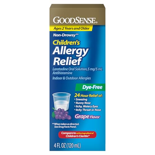 GoodSense Childrens Allergy Relief - Loratadine Oral Solution - Grape Flavor - 24-Hour Non-Drowsy Antihistamine 4 Fl Oz