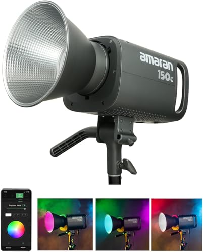 amaran 150c Video Light,RGB Studio Light 150W Output Bowens Mount Point-Source LED Video Light,15,610 lux @ 1m 2,500K ~7,500K CCT,APP Control 9 System FX Photography Lighting(amaran 150c Gray) - Image 8