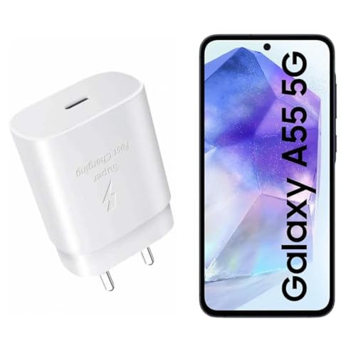 Image of Original 25Wattatt Adapter Compatible for Samsung A72 / A12 / A32 A42 5G / A54 / A53 / A52 5G / A51 5G / A40 / A60 /A70 / A80 / A01 / A11 / A21 / A41 / A31 / A71 / A52 (White)