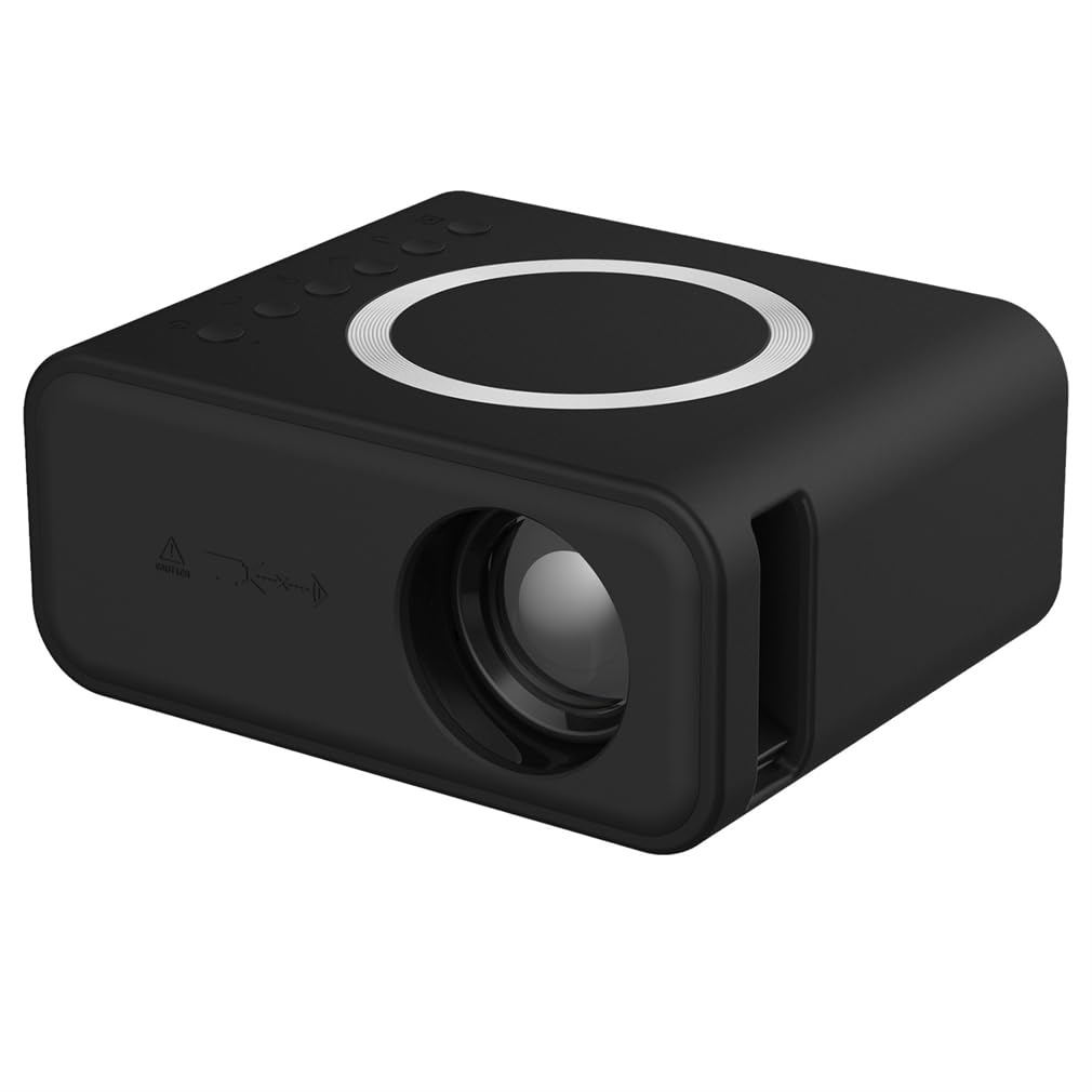 Proiettore Video Home Cinema Full HD 1080P, Proiettore Video per Home Cinema, Potente Performance, Operazione Stabile, Compatibile con Il Computer Portatile Telefonico,Black
