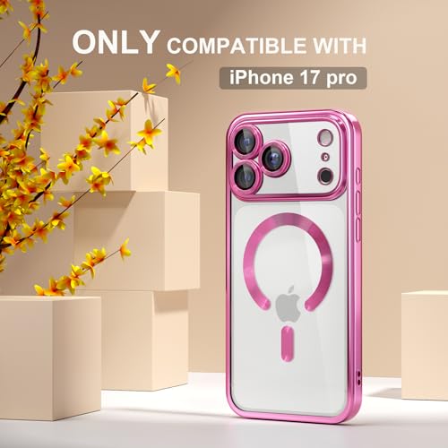 Image of Misea Magnetic for iPhone 17 Pro Case Compatible with MagSafe Hot Pink