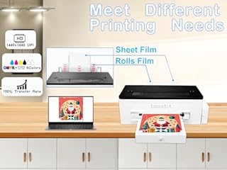 Lancelot A3 l1800 DTF Transfer Printing Machine with Roll Feeder, White Ink Circulation and Easy Operation,DTF Printer Bundle for Dark and Light Clothing (Printer+Oven+Laptop+consumable)