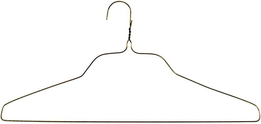 Supply 500 18" Gold Brass Triangular Wire Hangers, Large-Sized, Durable, Perfect for Large Adult Clothing, Industry Standard for Commercial Businesses