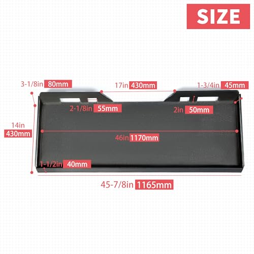 1/2" Skid Steer Mount Plate Quick Tach Attachment Loader Plate Compatible with Bobcat Kubota, with One Year Warranty