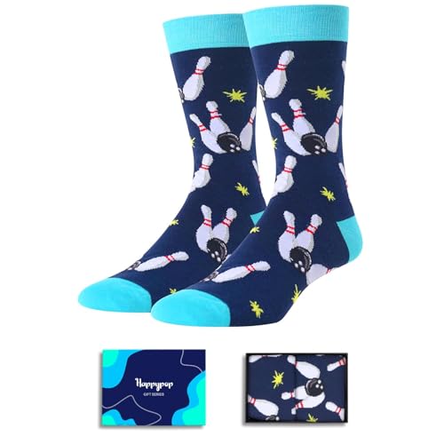HAPPYPOP Gifts for Bowlers Men - Bowling Novelty Gifts Men Bowling Socks Funny Stocking Stuffers