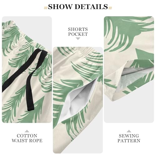 Green Forest Tree Pajama Shorts for Men Lounge Pants Lounge Bottoms Sleepwear Pajama Pant with Pockets, S-XXL4