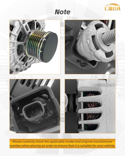 Image of 11648 Alternator 12V 120A Compatible with 2014-2020 Xtrail Nissan | Rogue L4 2.5L Replace 23100-4BA0A 23100-4BA0B TG12C152 PP11648N