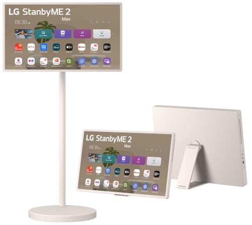 Image of LG 32-Inch StanbyME 2 Max Portable, Detachable Touch Screen TV, Dolby Vision, HDR10, Filmmaker Mode, 4.5hr Built-in Battery, Full Swivel Rotation (32LX6BWGA, 2026)