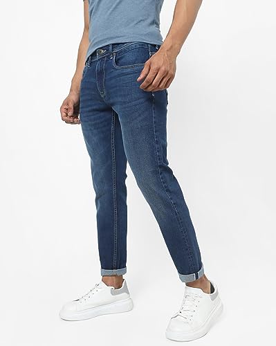 Image of THE COLLECTION Men Slim Mid Rise Blue Jeans