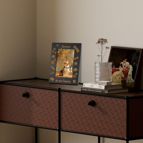 FINGERINSPIRE Bilderrahmen Zum Gedenken An Hunde 15x20cm Für Immer In Unseren Herzen Rahmen Zum Gedenken An Hunde Rechteckiger Bilderrahmen Aus Holz Mit Kunststoff Rahmen Für Verstorbene Hunde