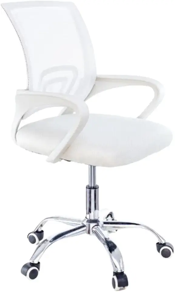 Cadeira de Escritório Secretária Base Cromada com Rodinha Fortt Lisboa Branca - CSF02-B