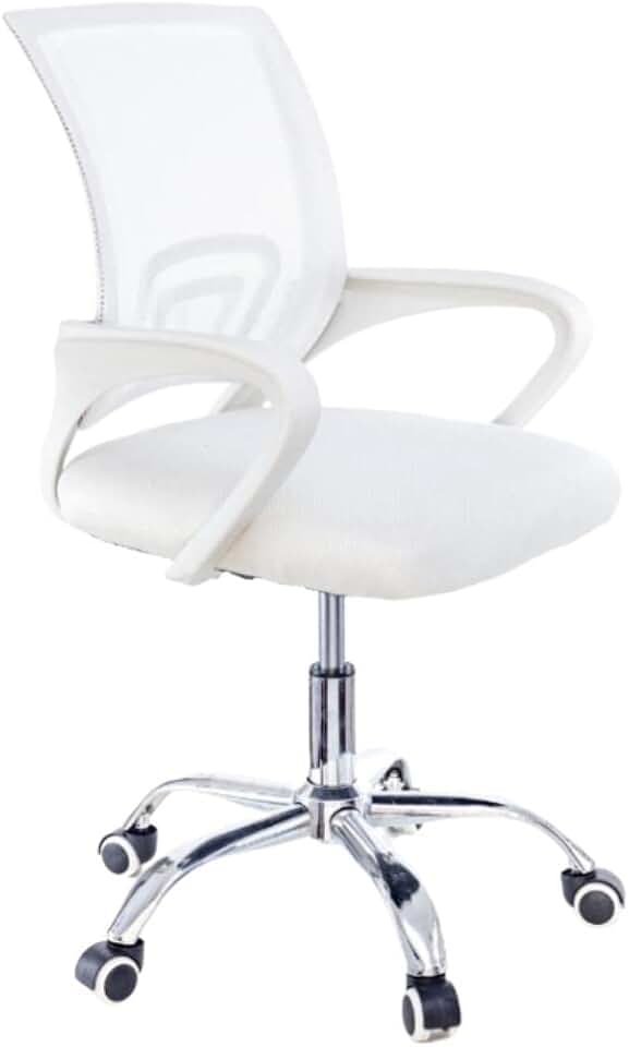 Cadeira de Escritório Secretária Base Cromada com Rodinha Fortt Lisboa Branca - CSF02-B