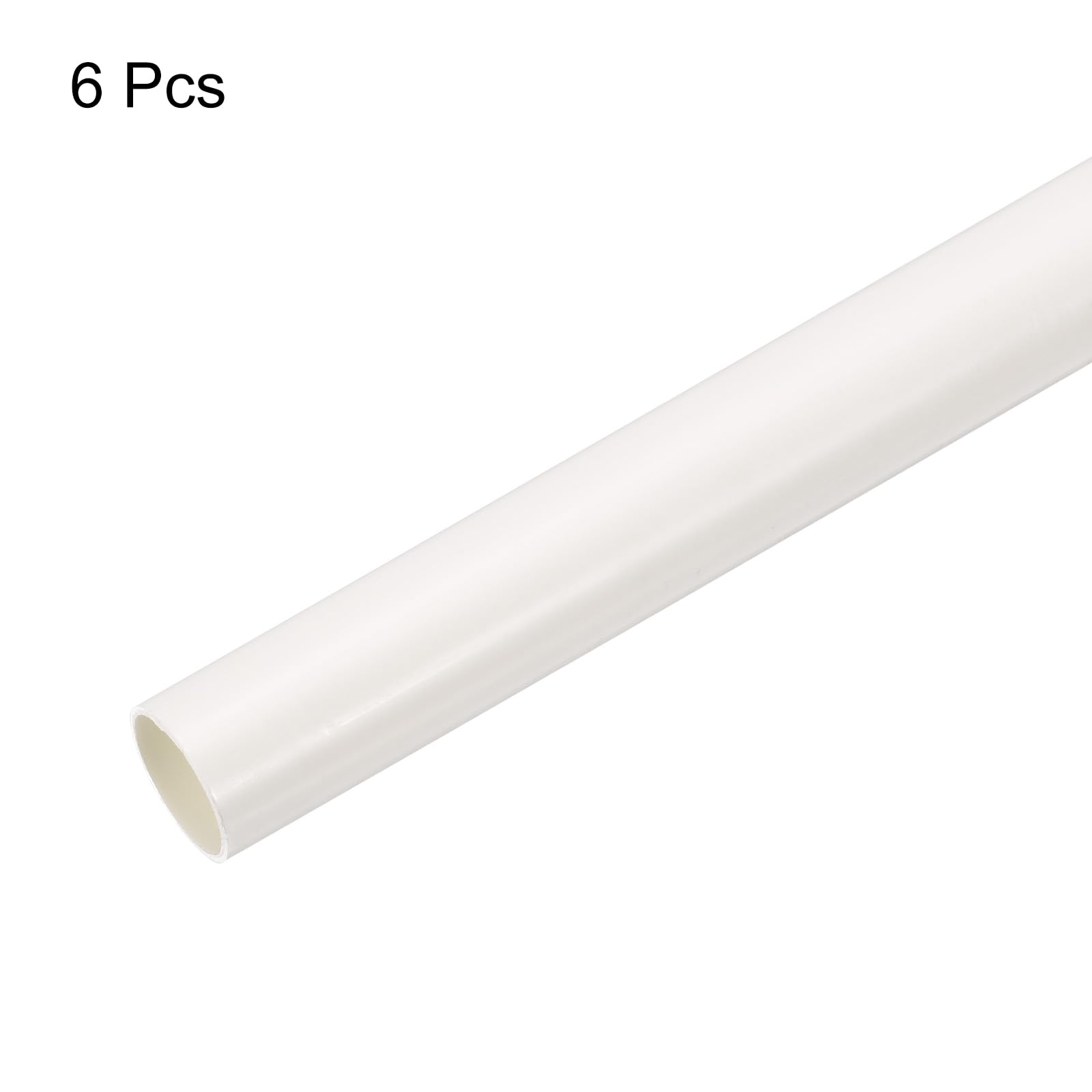 QUARKZMAN Pack De 6 Gaine PVC 1m/39" Longueur Conduit Câble Blanc | 20mm Diamètre Extérieur, Tube Droit Pour Installation Câblage Électrique