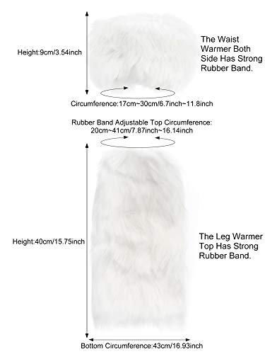 SATINIOR 2 Pairs Faux Fur Cuffs Furry Long Leg Warmer Wrist Boot Cuff2