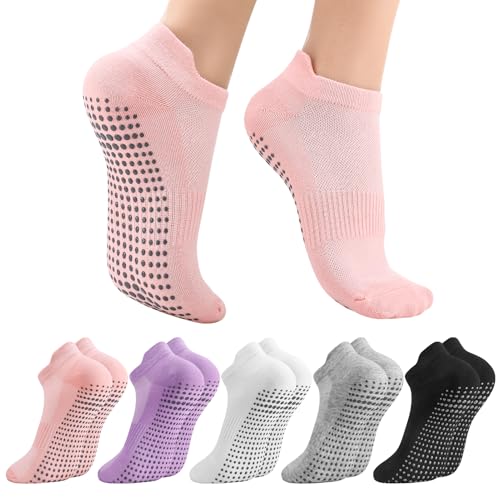 Utensilsto 5 Paar Stoppersocken Damen Yoga Socken 37-40 Antirutschsocken Pilates Socken Für Damen Pilates, Yoga, Barre, Tanz, Fitness