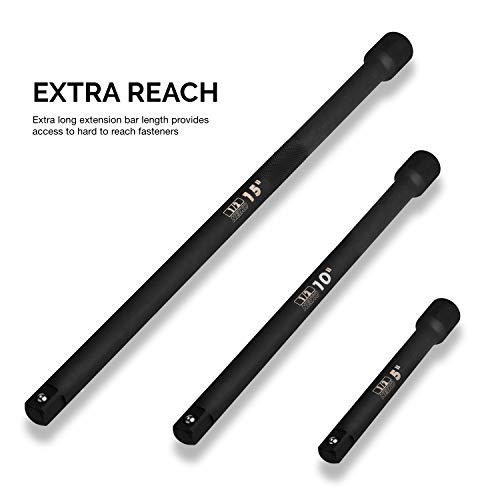 Neiko 00256A 1/2-Inch Drive Impact Extension Bar and Adapter Set, 5-Piece, Variety Pack - Image 4