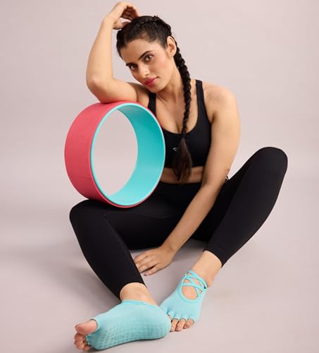 Image of Mint & Oak Pilates Socks with Grips for Women, Ankle Length Non-Slip Yoga Socks, Cotton Ideal For Yoga, Pilates, Gym, Workout, Cute Women's Gift