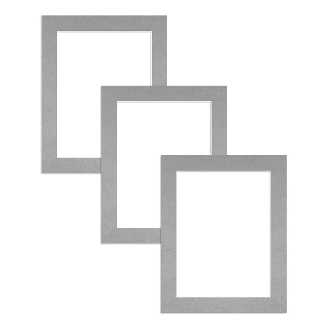 Alison Kingsgate 10X8 Silver Picture Mount for Frames-8X6 Aperture-Pack 3 — image 1