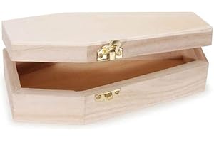 DARICE Unfinished Wood Coffin: A Miniature Haven for Keepsakes or Decor
