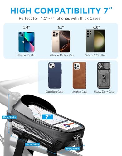 whale fall Bike Frame Bag Waterproof, 3D Eva Hard Shell,