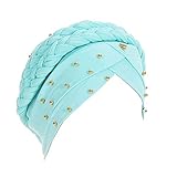 Amorar Frauen Stretch Head Wrap Friesen Hijab Cap Kopftuch Wrap Kopfbedeckung Hut Milch Seide Indian Bonnet Headwear Chemo Turban Sonnenhut Kopfbedeckung mit Langen Braid