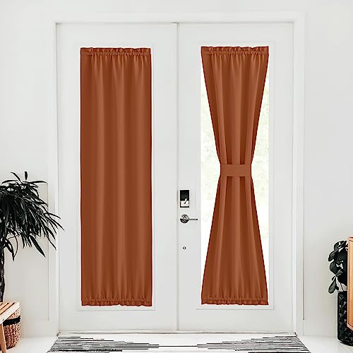 NICETOWN Doorway Curtains for Kitchen Window, Thermal Insulated Privacy Protection Blackout Door Curtains for French Door Halloween Decor Window Shade