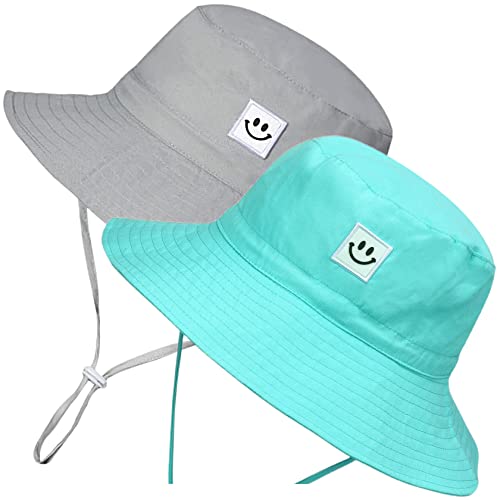 Image of 55cube UPF 50+ Baby & Toddler Sun Hat, Wide Brim Infant Bucket Hat for Beach & Outdoors, Adjustable Fit for Ages 0-4 Years
