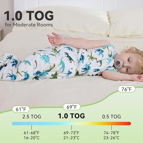 Image of babee Reshinee Bamboo Viscose Sleep Sack for Babies and Toddlers 1.0 Tog Wearable Blanket 2-Way Zipper Baby Shower Gifts