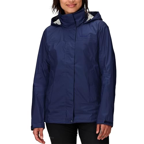 MARMOT Women's PreCip Eco Lightweight & Waterproof Rain Jacket, Arctic Navy - Latest Collection, Large
