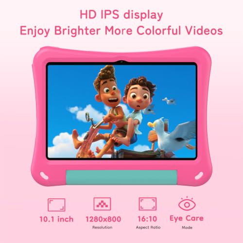 Image of SVITOO Kids Tablet 10 Inch, Android 16 Parental Controls, Pink Unicorn Case