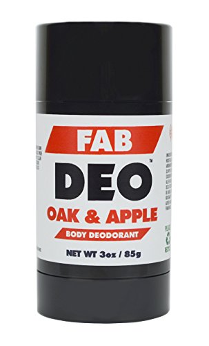 FabDeo OAK & APPLE Natural Deodorant 3 oz - Vegan and Cruelty Free - No Sulfurs or Heavy Metals - America's Favorite
