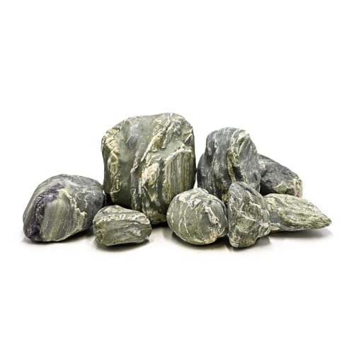 Image of Aquarium Rocks Green River Rocks 10lb Fish Tank Rocks Natural Smooth Stones & Pebbles for Aquascaping Landscaping Models Terrariums and Amphibian Enclosure(4-8inch /3Pcs)