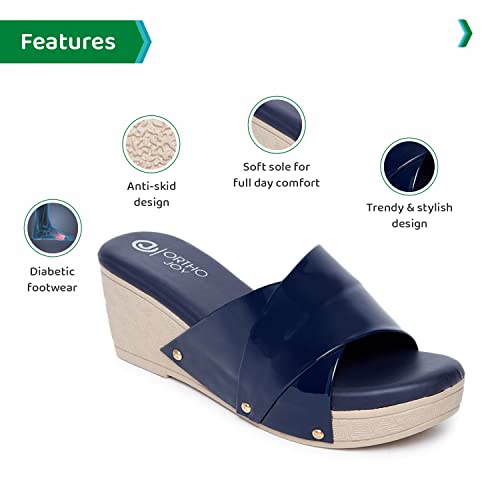 Image of ORTHO JOY Fancy doctor slippers | Soft chappal for women | Comfortable wedges sandals for women stylish