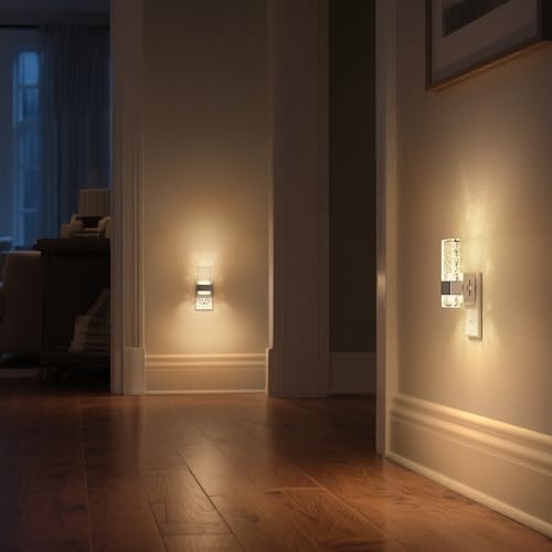 Image of DORESshop Night Light, Night Lights Plug Into Wall, Dimmable, 3000K | Bubble Decorative Night Light, Dusk to Dawn Sensor, Wall Sconce-Style Design Nightlights for Bathroom, Hallway, Gift, 2 packs