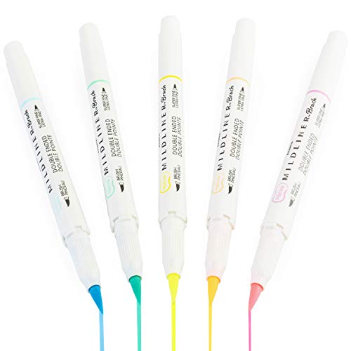 Surligneurs Zebra Mildliner pointe pinceau feutre double pointe