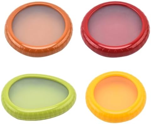 Set of 4 Reusable Storage Containers Avocado Saver Onion Keeper Tomato Holder Fruit Saver Fruit Organizer Soft Shell Food Container for Fridge Keep Fresh