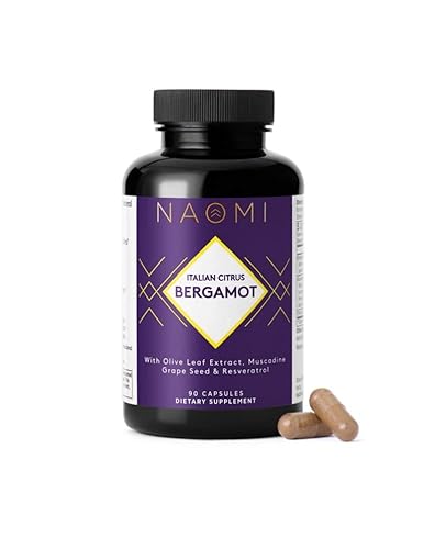 NAOMI BergAmore Plus Resveratrol, Award-Winning Cardiologist Developed, Clinically Shown to Support Normal Cholesterol & Healthy Cellular Function, Citrus Bergamot & 7 Key Polyphenols, 90-Day Supply
