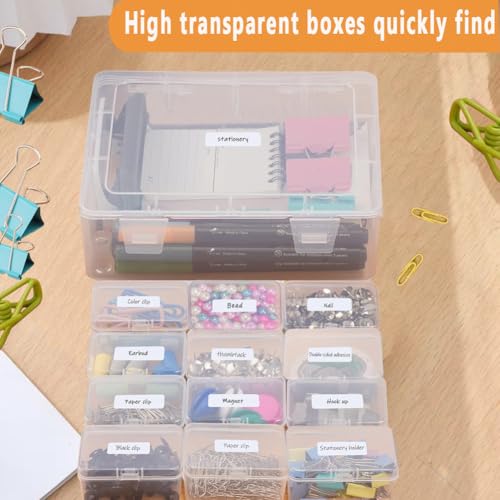Image of 102pcs Bead Storage Containers, Bead Organizer Boxes And Craft Storage Boxes For Bracelet Making Diy Jewelry Craft Nails, Bracelets, Jewelry, Diamonds, Clay Beads, Screws(6 Pack 96pcs)