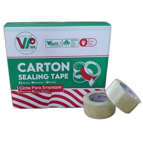 Heavy Duty Clear Packing Tape 2.5 mil, 2 Inch x 110 Yards, 3 Inch Core, Strong Hold (12)