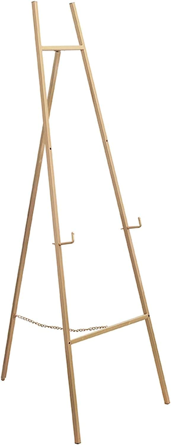 QUSYZD Easel Stand for Painting, Folding Tripod Display Easel, Adjustable Height Art Easel Gold Iron Easel for Artist Or Adult,