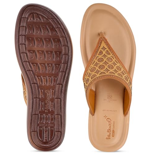 Image of WALKAROO Women's Fashion Sandal with Cushion Sole, Toe Post and Broad Straps - WE2023