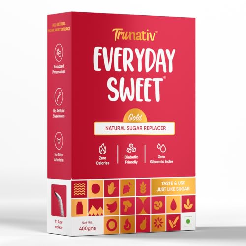 Image of Trunativ Everyday Sweet Gold | Allulose & Monk Fruit Sweetener Powder Loose Sugar | Zero-Calorie Sugar Substitute | 1:1 Sugar Replacer for Cooking & Baking | Keto & Diabetic Friendly | 400g (Pack of 1)