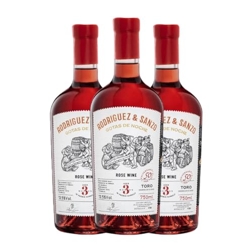 Rodríguez & Sanzo Gotas de Noche Toro 75 cl Vino rosado (Caja de 3 Botellas de 75 cl)