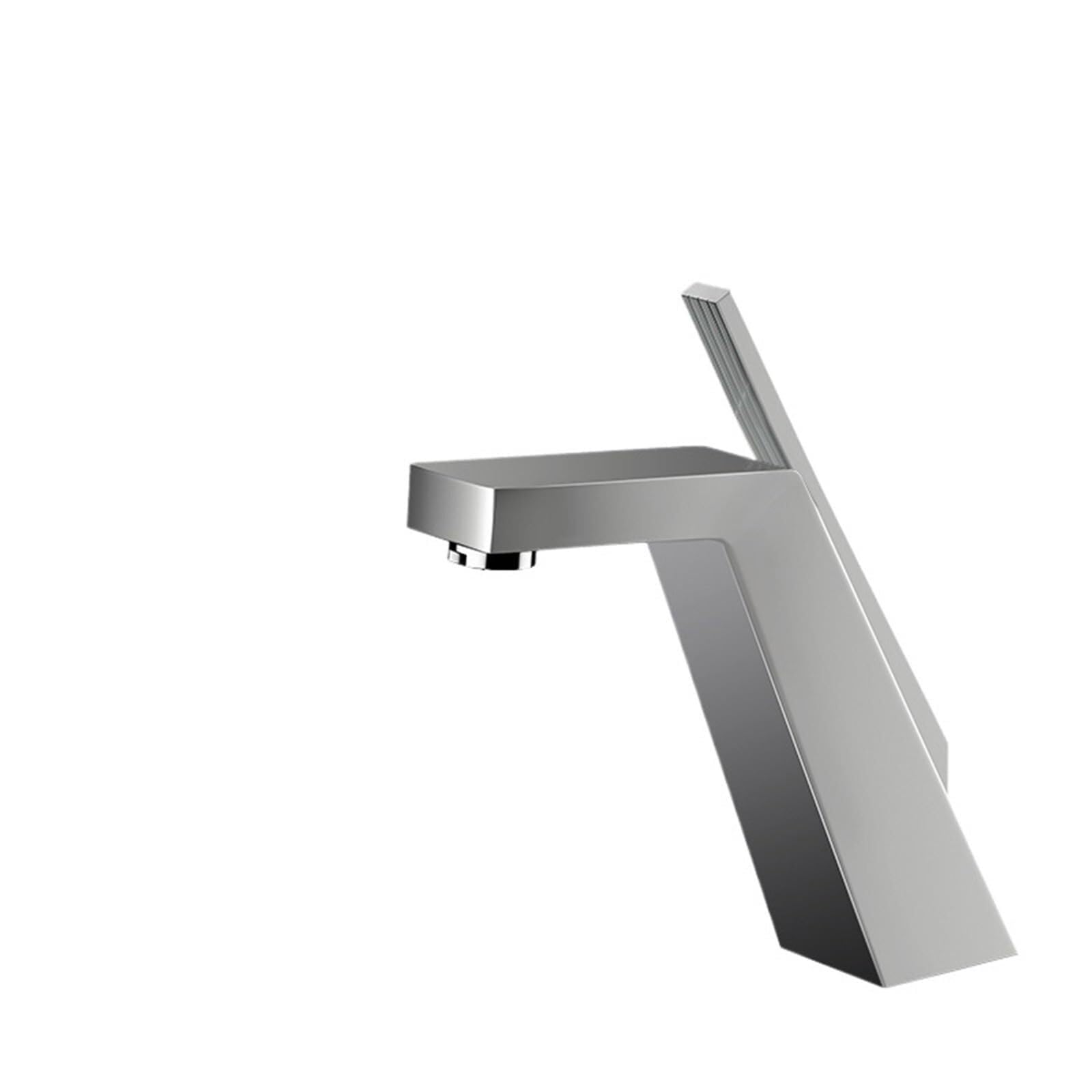 Basin Tap Black/Chrome Face Single Handle Deck Mounted Sink Taps Cold and Hot Mixer for Bathroom Crane Faucets(Chrome)