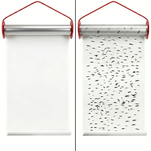 157 x 9.8 Extra Large Sticky Fly Paper Roll Super Strong Adhesive Indoor Outdoor Fly Traps Hanging Fruit Fly & Mosquito Catcher Long Lasting Insect Ribbon for Home Stable Garden & Garage