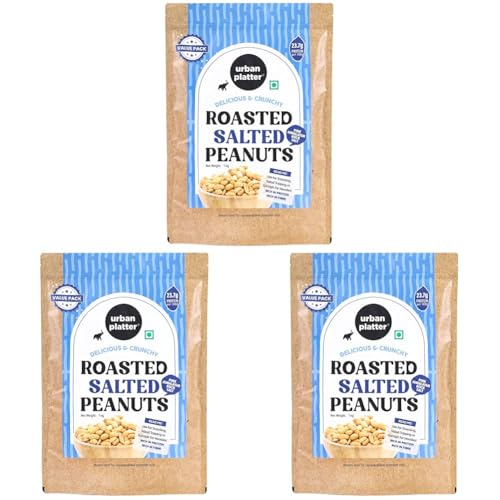 Image of Urban Platter Roasted Salted Peanuts, 1Kg [Grade A Peanuts, Groundnut, Singdana, Skin Removed, Vacuum Packed, Fresh, Product of Bharuch] (Pack of 3)